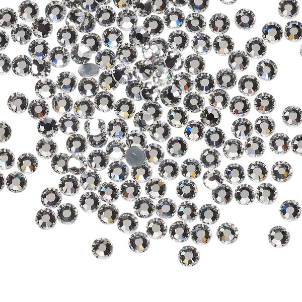 Flat back, Dance With Me™ crystal hotfix rhinestone, crystal clear, foil back, 3-3.2mm rose, SS12. Sold per pkg of 144 (1 gross). image number 0