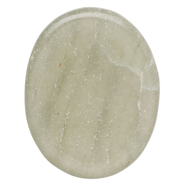 Green aventurine 1pkg1, oval worry stone natural C grade, 35x25mm image number 0