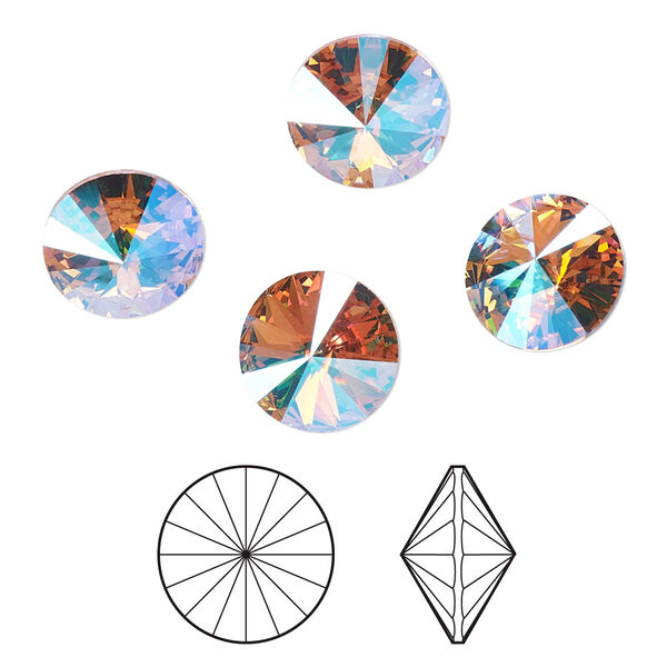 Chaton 4pk violet glacier blue foil back, Crystal Passions® 10.54-10.91mm rivoli SS47 1122 image number 0