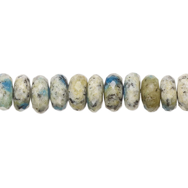 K2 "jasper" 1pkg1, hand-cut faceted rondelle bead natural 8 inch 7x3mm-9x5mm image number 0