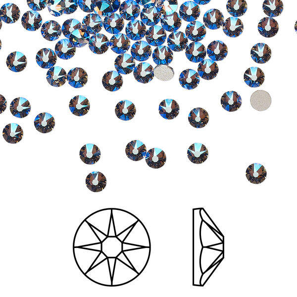 Flat back 1440pk tanzanite shimmer foil back, Swarovski® 3-3.2mm rose round SS12 2088 image number 0