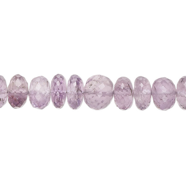 Amethyst 1pkg1, hand-cut micro-faceted rondelle bead natural 9 inch 7x4mm-8x6mm image number 0