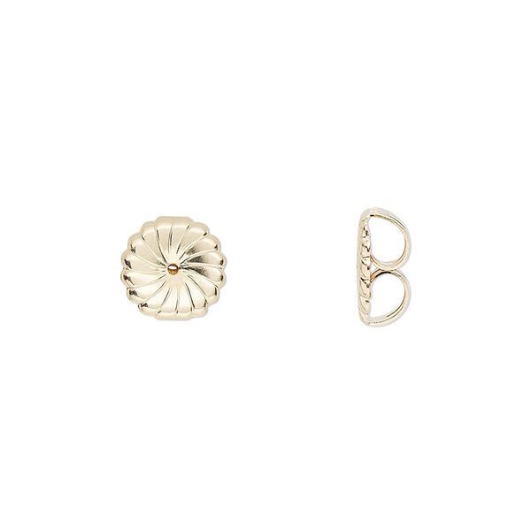 Earnut 1pkg2 14Kt gold, 9mm daisy round, 1 pair image number 0