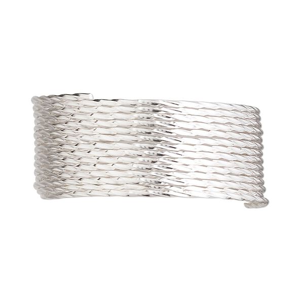 Wire, sterling silver, full-hard, twisted square, 20 gauge. Sold per pkg of 5 feet. image number 0