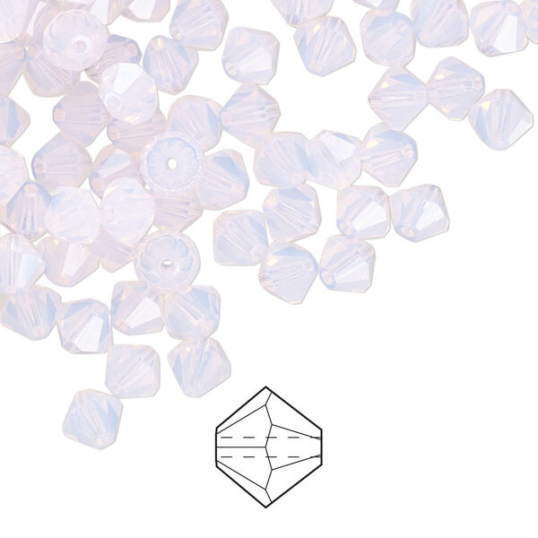 Bead 144pk rose opal, Preciosa Czech crystal 5mm bicone image number 0