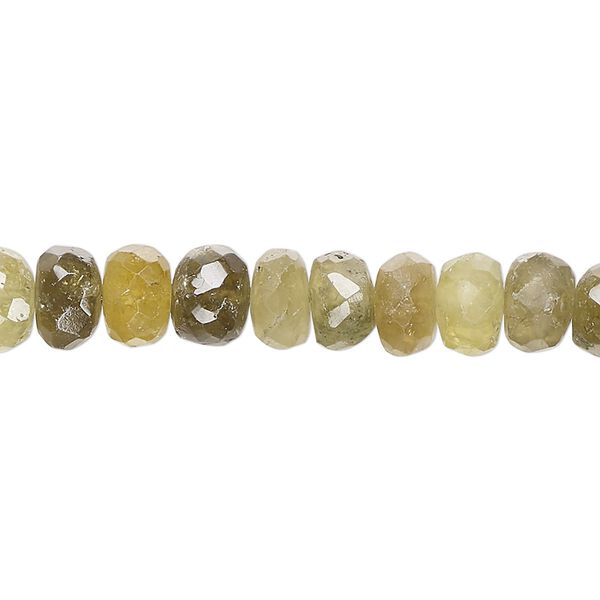 Grossularite garnet 1pkg1, hand-cut tumbled faceted rondelle bead natural 14 inch 6x3mm-8x6mm image number 0