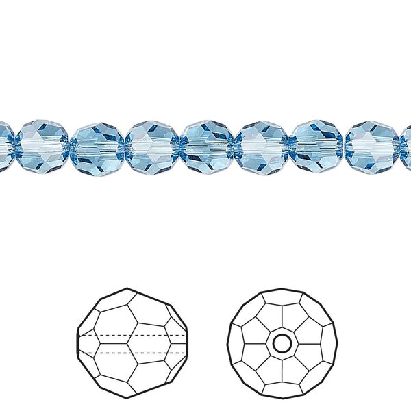 Bead 360pk ice blue, Swarovski® ReCreated™ 6mm round 5000 image number 0