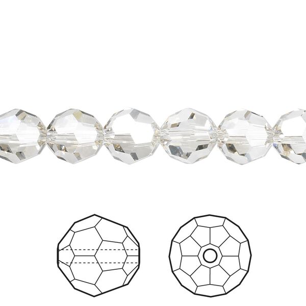Bead 12pk crystal silver shade, Crystal Passions® 8mm round 5000 image number 0