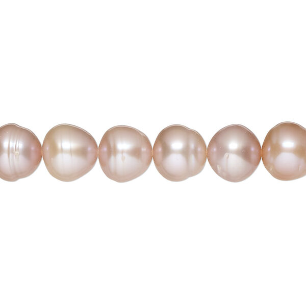 Pearl, cultured freshwater pearl (natural), mauve, 7-8mm semi-round, 0.4-0.6mm hole, D grade, Mohs hardness 2-1/2 to 4. Sold per 15-inch strand. image number 0