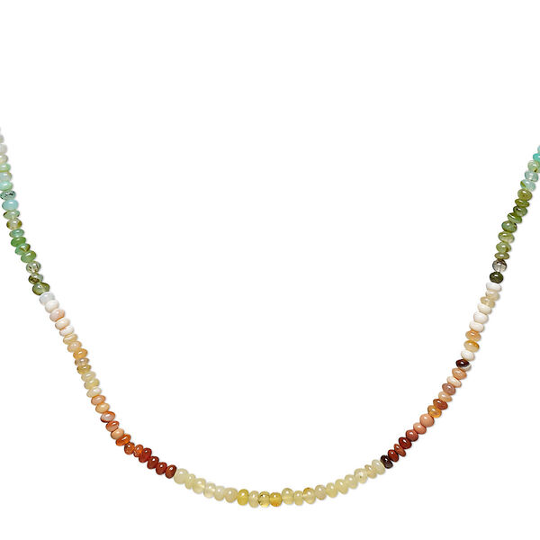 Bead, multi-gemstone (natural / dyed / heated / coated), 3x2mm-4x3mm hand-cut rondelle in set pattern with 0.4-1mm hole, C+ grade, Mohs hardness 3 to 7. Sold per 13-inch strand, approximately 160 beads. image number 0