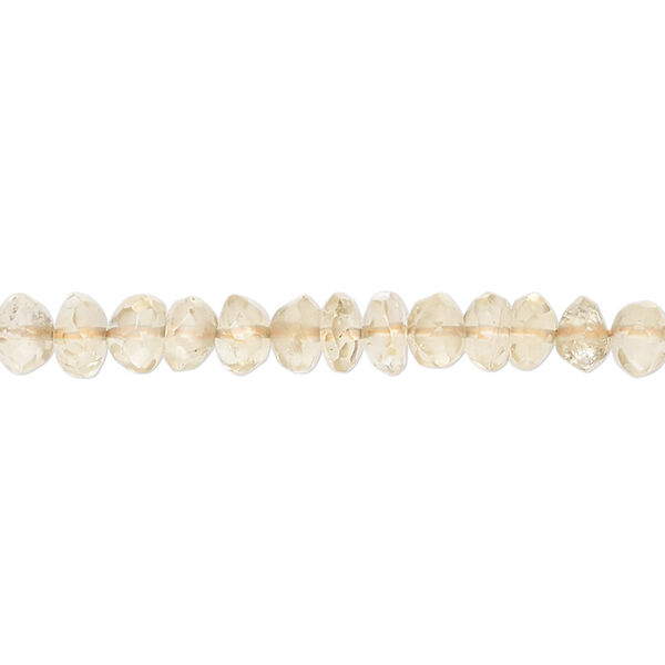 Citrine 1pkg1, hand-cut faceted rondelle saucer bead 14 inch 5x2mm-6x4mm image number 0