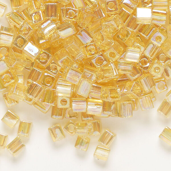 Seed bead, Miyuki, glass, pkg/25g, 3.5-3.7mm square, translucent rainbow tan (SB-251). image number 0