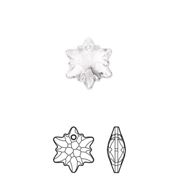 Drop 2pk crystal, Crystal Passions® 14mm pendant edelweiss 6748 image number 0