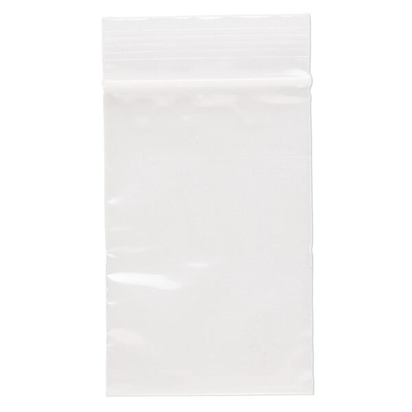Bag, Tite-Lip™, oxo-biodegradable plastic, clear, 2x3-inch top zip. Sold per pkg of 100. image number 1