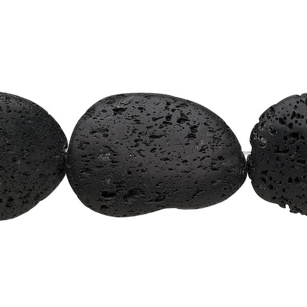 Lava rock 1pkg1, oval bead 15.5-16 inch 40x30mm image number 0
