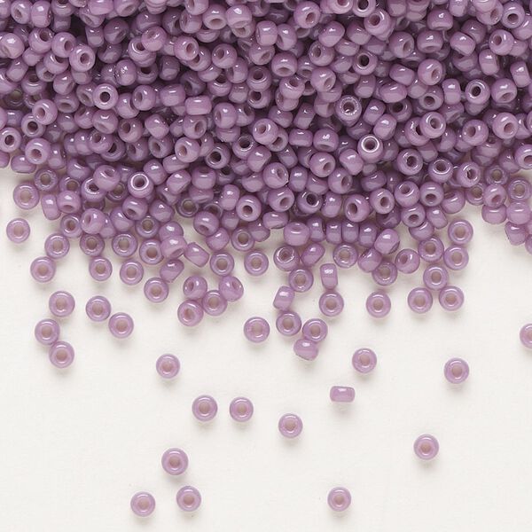 Seed bead, Miyuki, glass, pkg/250g, #11 rocaille, Duracoat® opaque outside dyed dark orchid, (RR-4489). image number 0