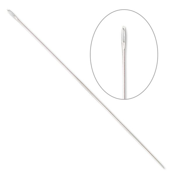 Needle, steel, #10 economy with 0.6mm eye width, 2-1/4 inches. Sold per pkg of 25. image number 0