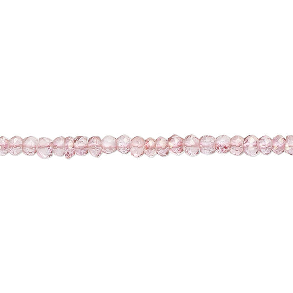 Quartz crystal 1pkg1, hand-cut micro-faceted rondelle bead 12 inch 3x2mm-4x3mm image number 0
