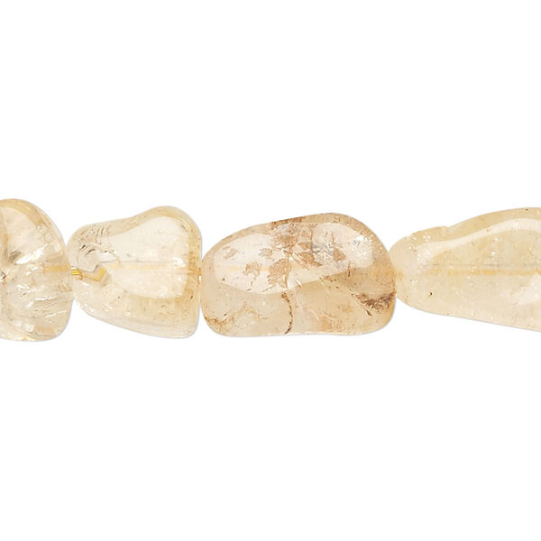 Citrine 1pkg1, flat nugget bead 15 inch small image number 0