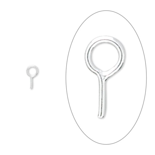 Upeye, sterling silver, 3mm with soldered loop. Sold per pkg of 50. image number 0
