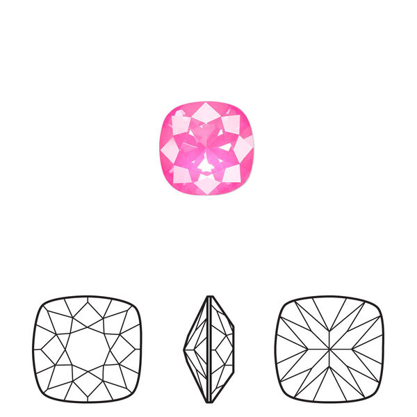 Fancy stone 2pk crystal electric pink ignite LacquerPRO, Crystal Passions® 10mm cushion 4470 image number 0