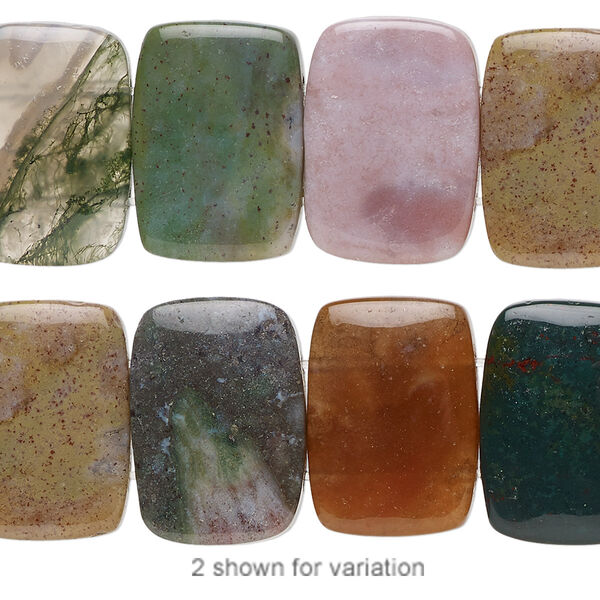 Fancy jasper 1pkg1, rectangle bead natural 8 inch 18x13mm image number 0
