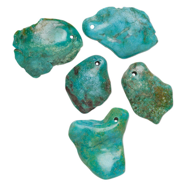 Turquoise 1pkg5, flat-sided nugget drop mix large to extra-large image number 0