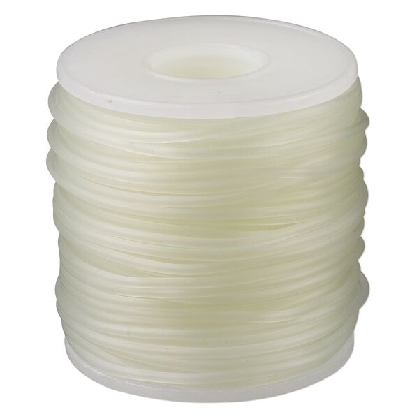 Cord, synthetic rubber, semi-clear, 2mm round. Sold per pkg of 25 meters (82 feet). image number 0