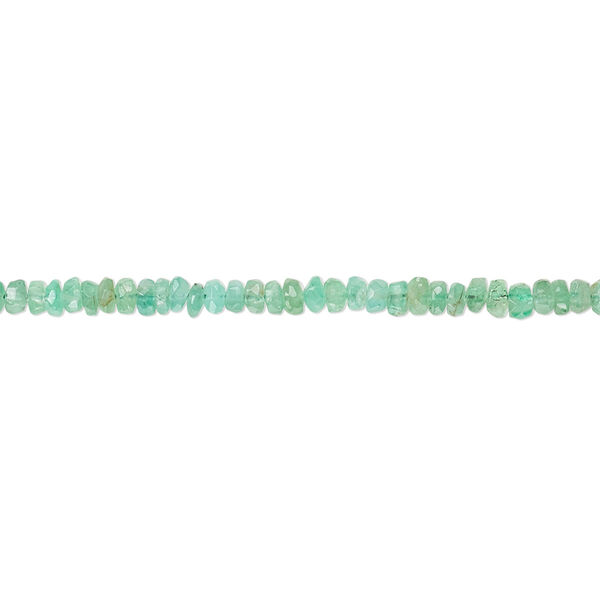 Emerald 1pkg1, hand-cut faceted rondelle bead 6 inch 2x1mm-3x2mm image number 0