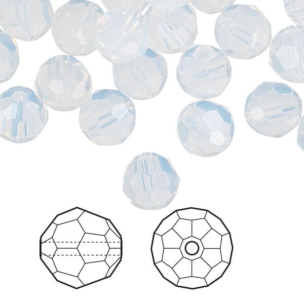 Bead 144pk white opal, Crystal Passions® 8mm round 5000 image number 0