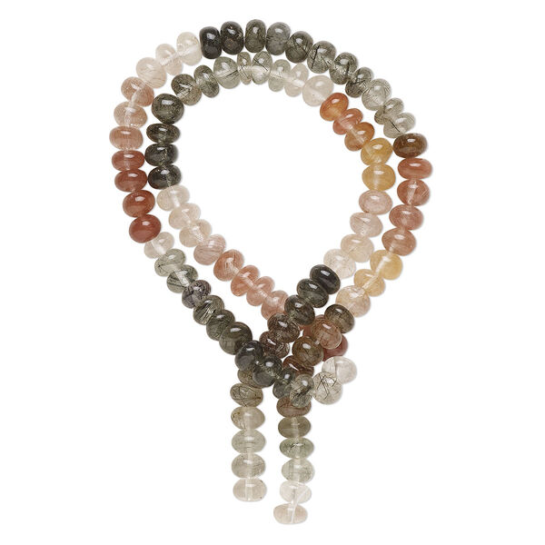 Multi-quartz 1pkg1, hand-cut rondelle bead natural 14 inch 5x4mm-6x4mm image number 0