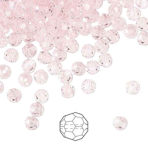 Bead 144pk pink sapphire, Preciosa Czech crystal 4mm round image number 0
