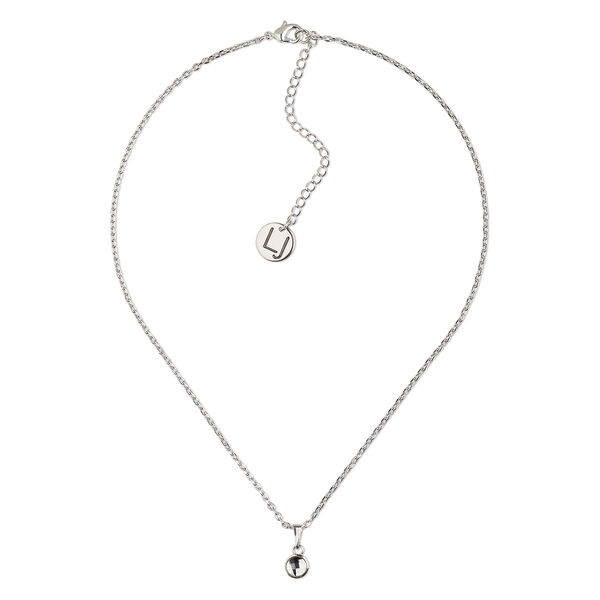 Necklace, Everyday Jewelry™, Crystal Passions® and silver-plated "pewter", crystal clear, 7.5mm round, 16 inches with 2-1/2 inch extender chain and lobster claw clasp. Sold individually. image number 0