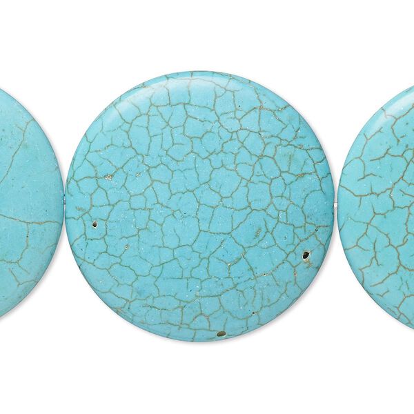 Magnesite 1pkg1, flat round bead 8 inch 39-40mm image number 0