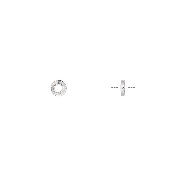 Jump ring, sterling silver, 4mm round square wire, 1.9mm inside diameter, 18 gauge. Sold per pkg of 50. image number 0