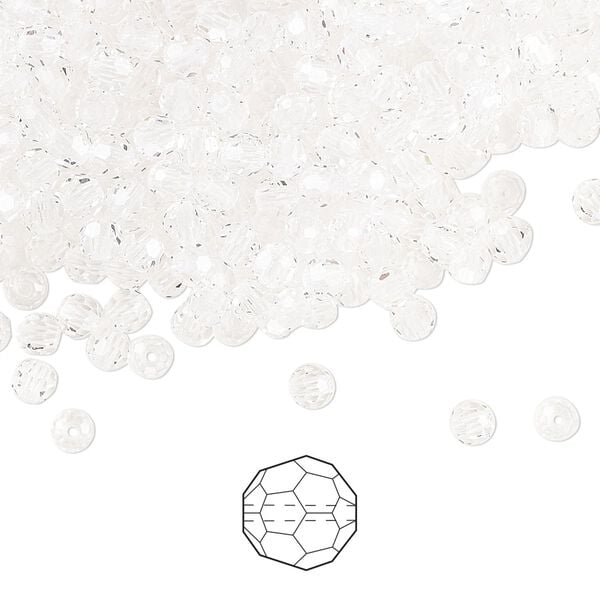 Bead 24pk crystal, Preciosa Czech crystal 3mm round image number 0