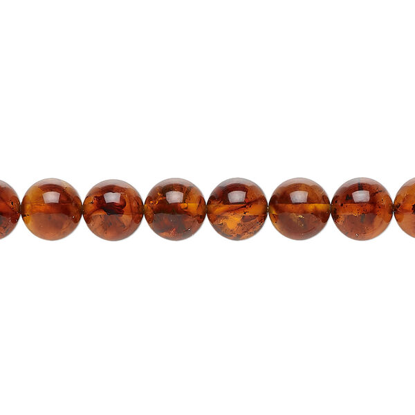 Amber 1pkg1, round bead 15.5-16 inch 7mm image number 0
