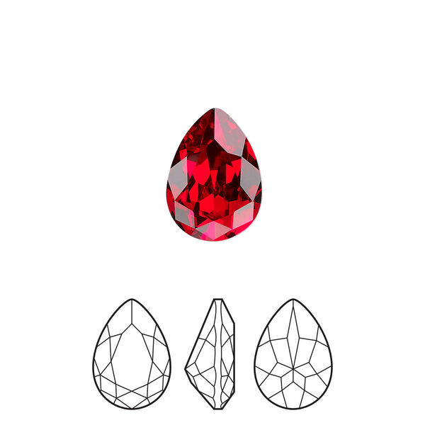 Fancy stone 144pk light Siam foil back, Preciosa MAXIMA Czech crystal rhinestone 14x10mm pear image number 0