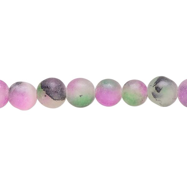 Malaysia "jade" 1pkg1, matte marbled round bead 14 inch 7-8mm image number 0