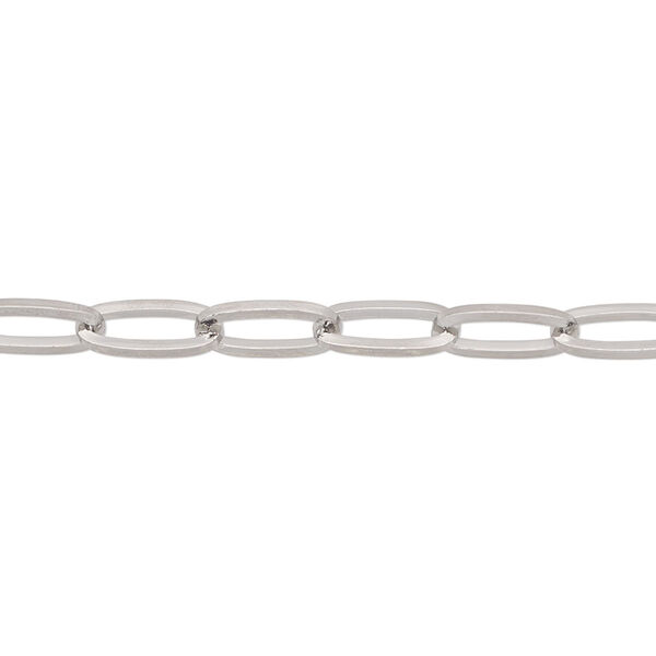 Chain, stainless steel, 4.8mm paperclip. Sold per pkg of 50 feet. image number 0