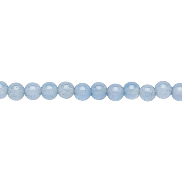 Blue agate 1pkg1, round bead 15.5-16 inch 4mm image number 0