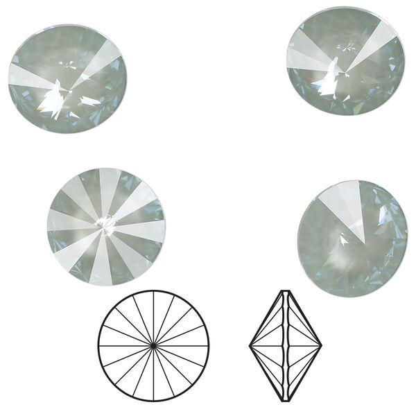 Chaton 4pk crystal agave ignite LacquerPRO, Crystal Passions® 14mm rivoli 1122 image number 0