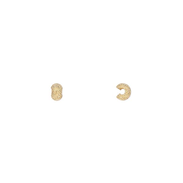 Crimp cover, gold-plated brass, 3.5x3mm stardust rondelle. Sold per pkg of 100. image number 0
