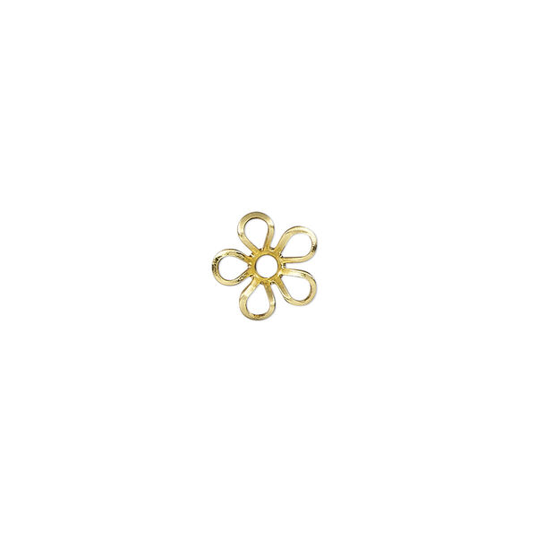 Component, gold-finished brass, 9x8.5mm flower. Sold per pkg of 20. image number 0
