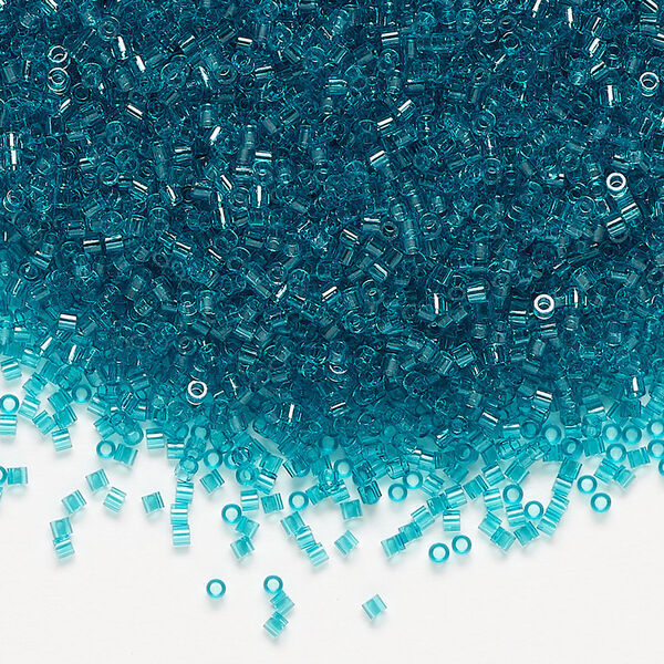 Seed bead, Delica®, glass, pkg/50g, #15 round, transparent teal (DBS-1108). image number 0