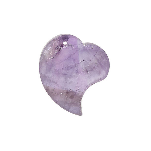 Amethyst 1pkg1, hand-cut top-drilled flat heart drop natural 25x19mm image number 0