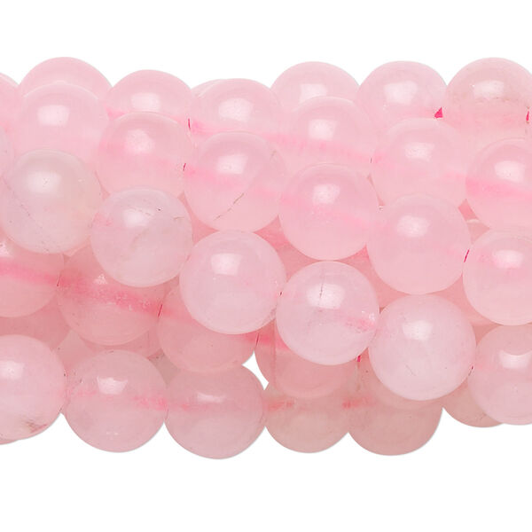 Rose quartz 1pkg10, round bead 15.5-16 inch 8mm image number 0