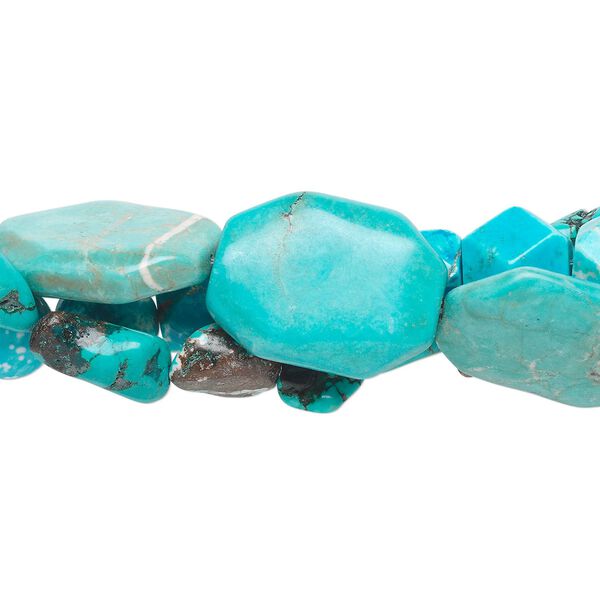 Magnesite / chalk turquoise 1pkg3, mixed shape bead 15.5-16 inch mix 8mm-40x30mm image number 0