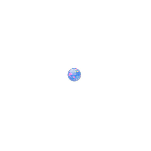 Cabochon, "opal" (silica and epoxy) (man-made), royal blue, 4mm calibrated round. Sold per pkg of 2. image number 0