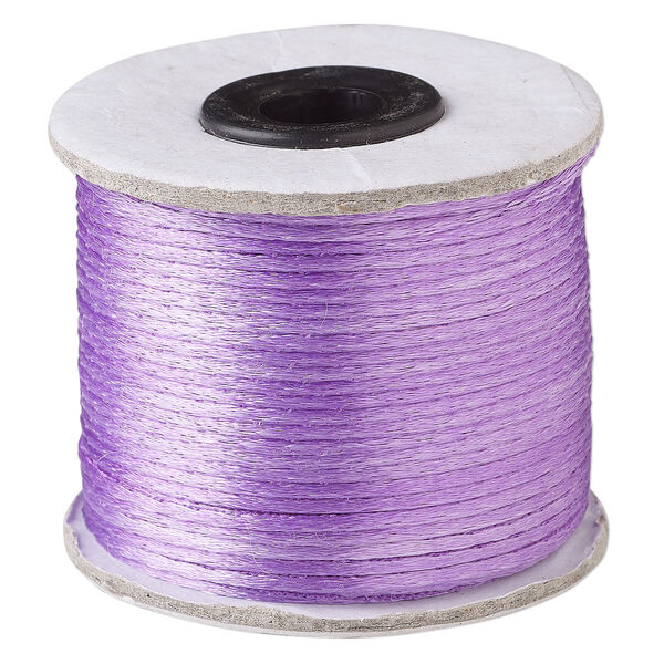 Cord, Satinique™, satin, lavender, 1mm. Sold per 200-foot spool. image number 0